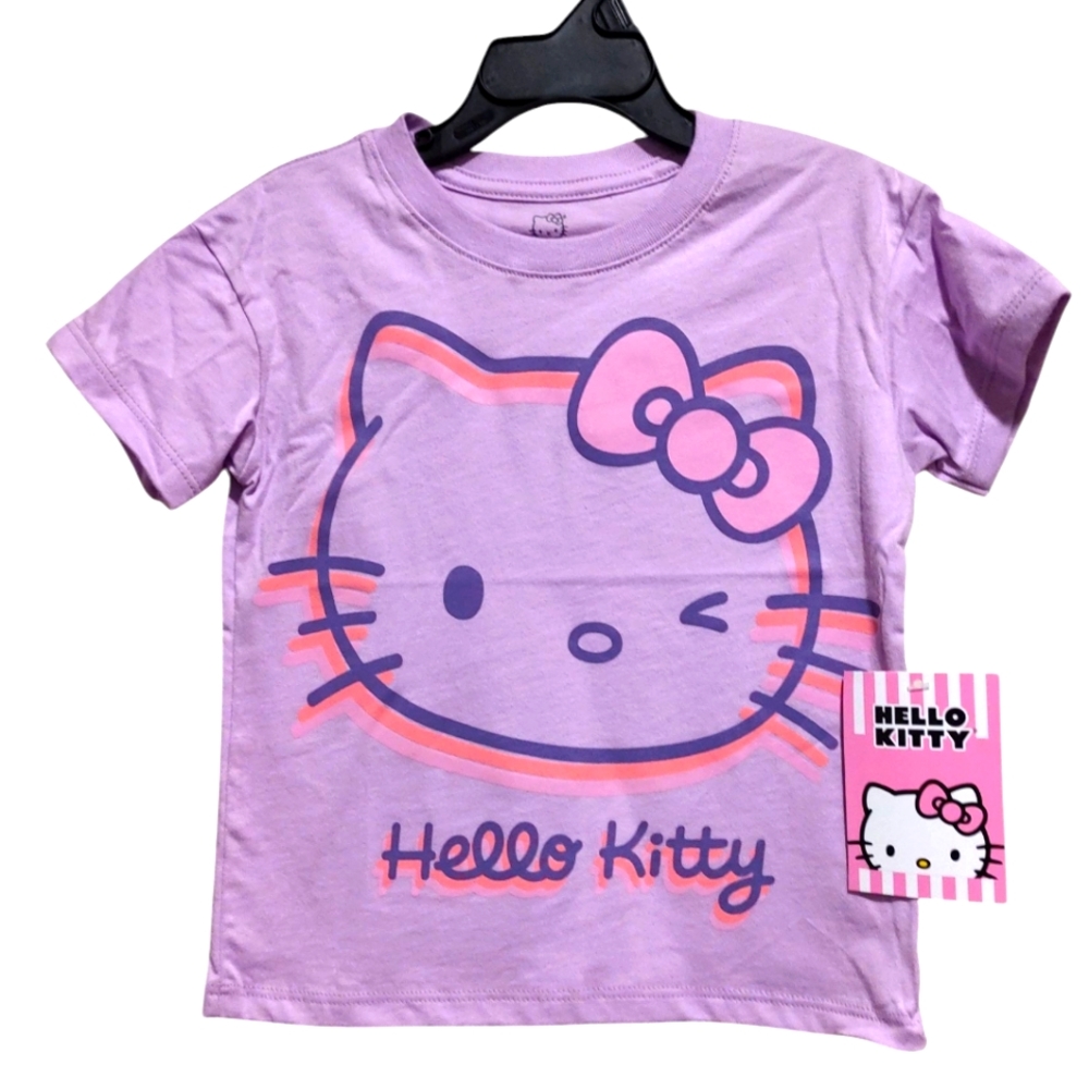 Hello Kitty By Sanrio Girl's Purple Graphic T-Shirt NWT